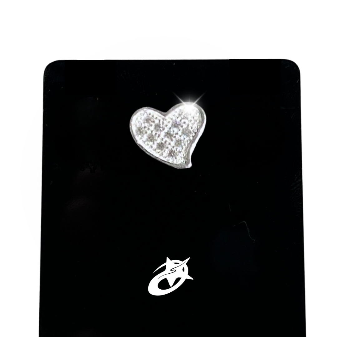 Italic Heart Bling Earrings
