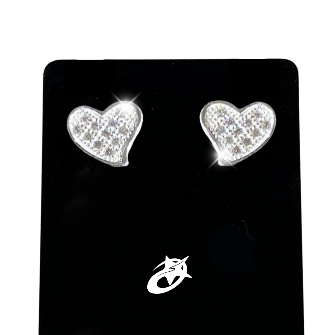 Italic Heart Bling Earrings