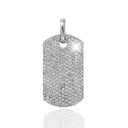 Iced Out Dog Tag Pendant